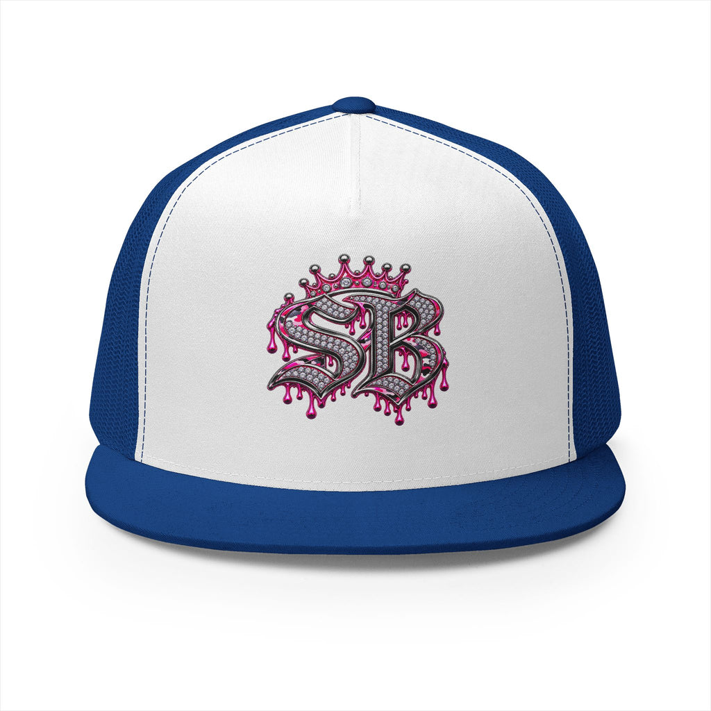 5 Panel Trucker Cap-PINK/SILVER SB LOGO-SCUMMIEBEARZ™