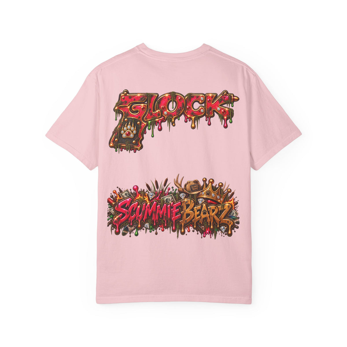 Unisex Garment-Dyed T-shirt-HILLBILLY cROWN MASK/GLOCK LOGO-SCUMMIEBEARZ™️