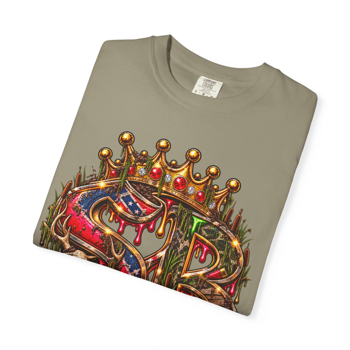 Unisex Garment-Dyed T-SHIRT-HILLBILLY GLOCK/SB CROWN LOGO-SCUMMIEBEARZ™