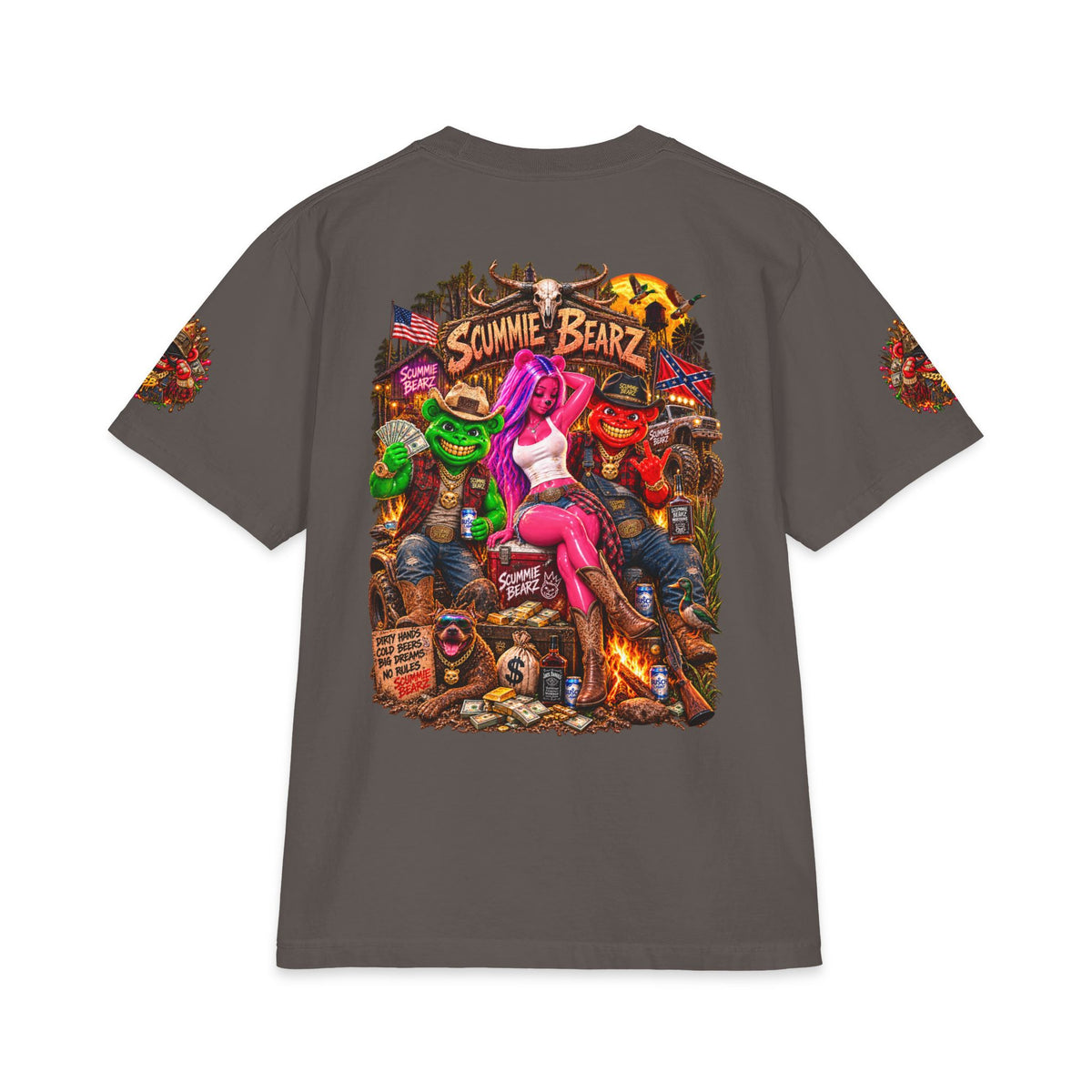 Boots, Booze, And Bad Company | SCUMMIEBEARZ™ Shaka Wear Heavyweight Tee