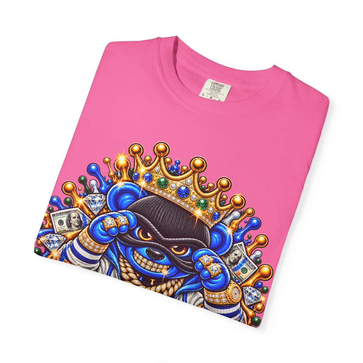 Unisex Garment-Dyed T-SHIRT-MONEY GLOCK/CROWN MASK LOGO-SCUMMIEBEARZ™