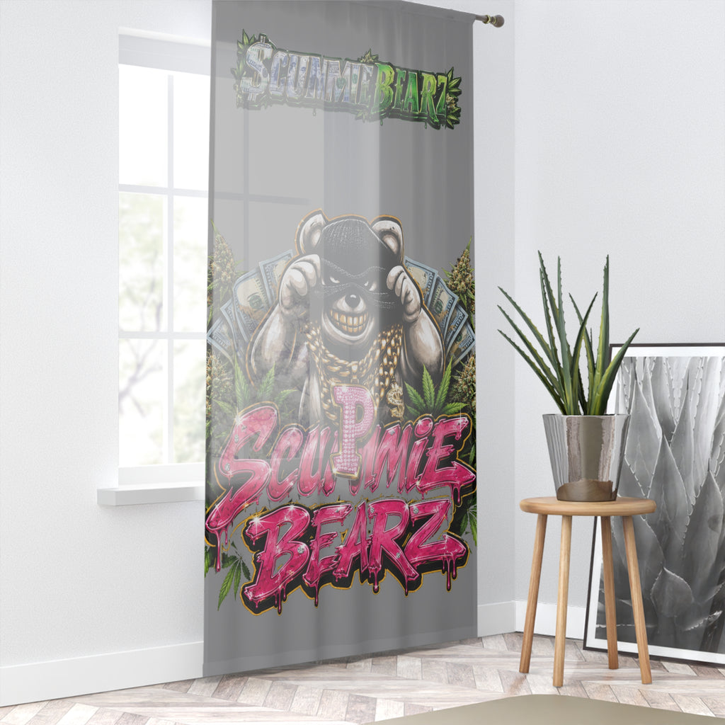 Window Curtain-P.M.W.(P***y Money Weed) Logo SCUMMIEBEARZ™