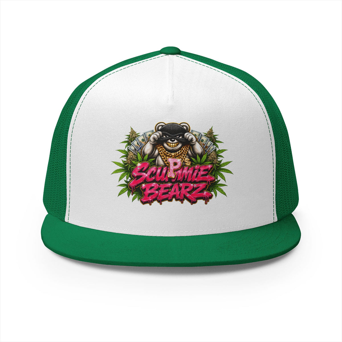 5 Panel Trucker Cap-WEED MASK LOGO-SCUMMIEBEARZ™