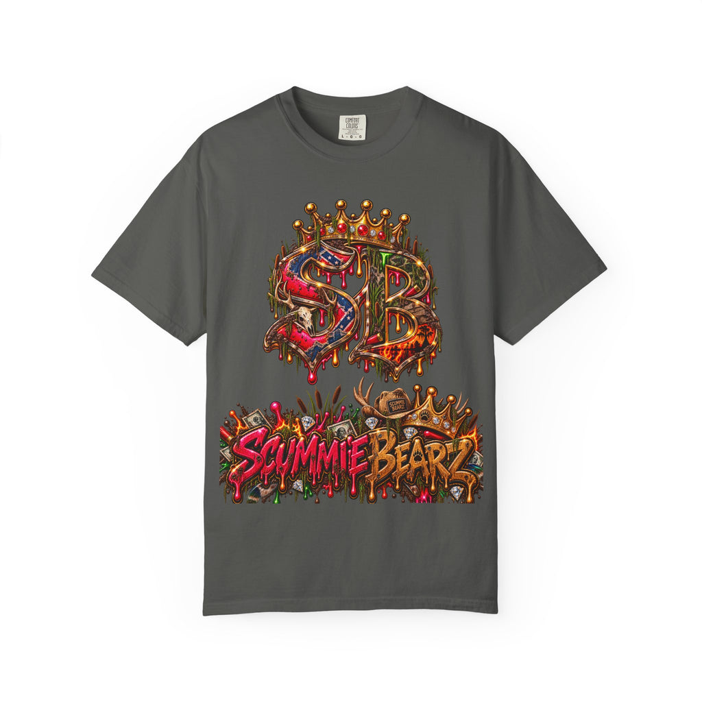 Unisex Garment-Dyed T-shirt-HILLBILLY CROWN SB LOGO HILLBILLY -SCUMMIEBEARZ™