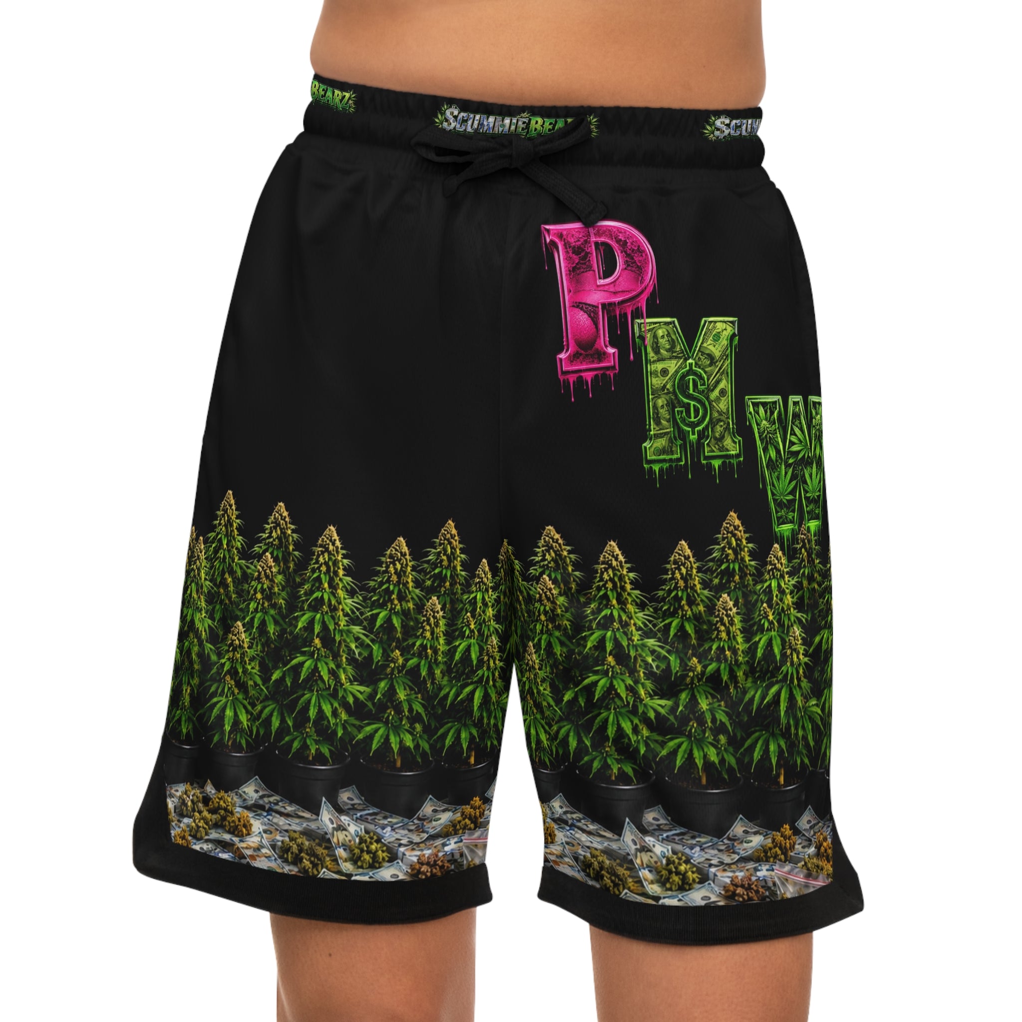 AOP Basketball Shorts - P***y Money Weed™