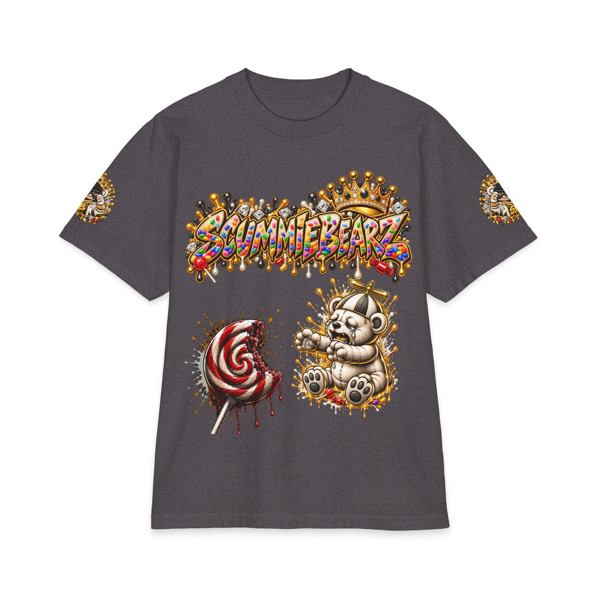 Like Stealing Candy from a Baby — White & Gold Edition | SCUMMIEBEARZ™ Shaka Wear Heavyweight Tee