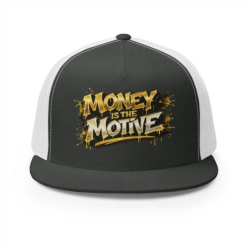 5 Panel Trucker Cap-GOLD MONEY IS THE MOTIVE-SCUMMIEBEARZ™