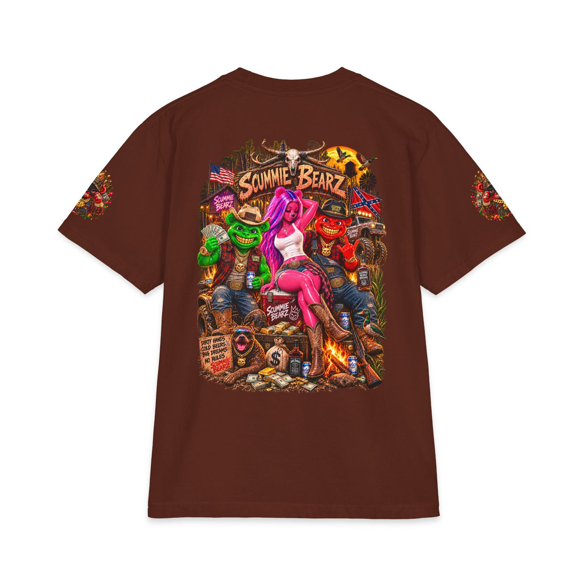 Boots, Booze, And Bad Company | SCUMMIEBEARZ™ Shaka Wear Heavyweight Tee