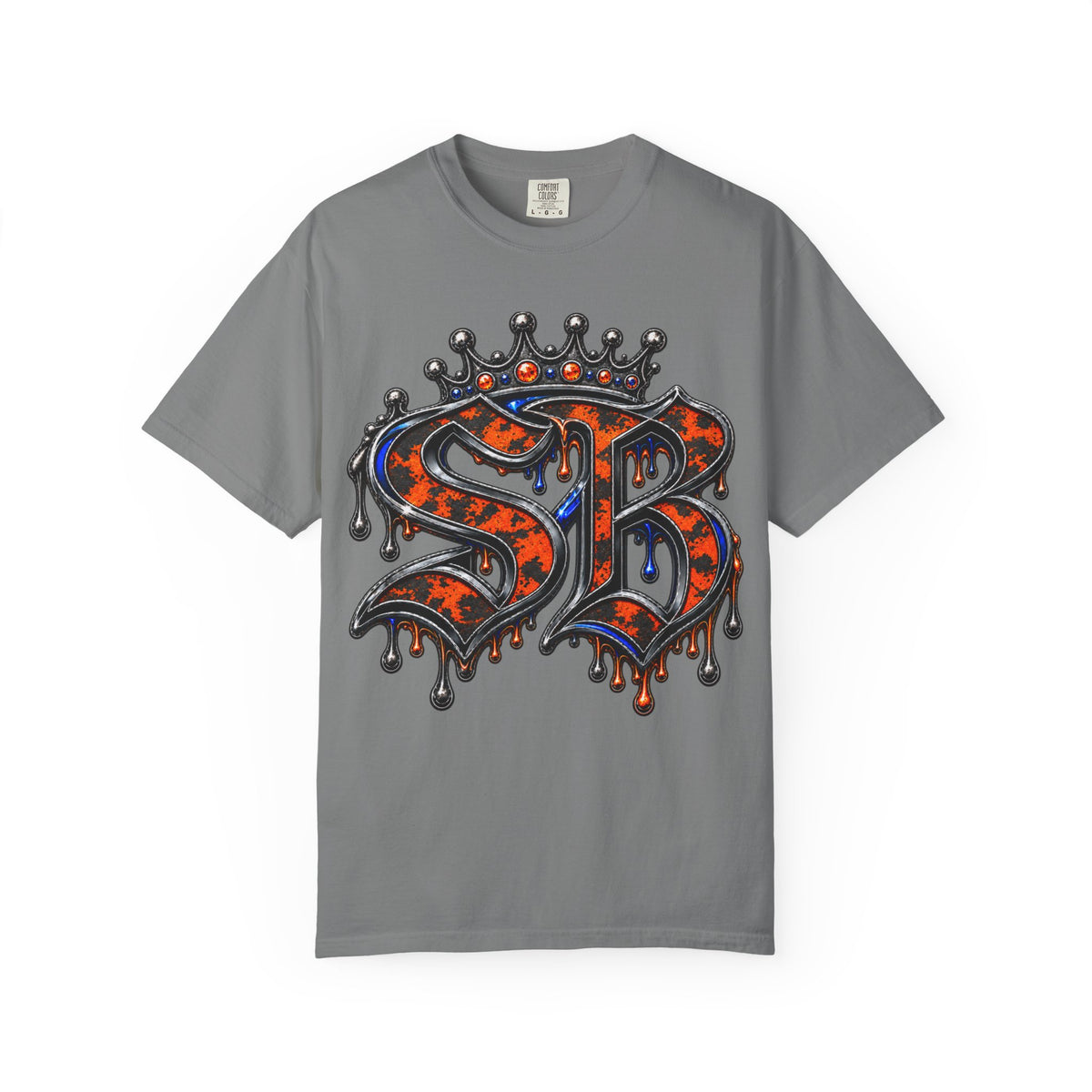 Unisex Garment-Dyed T-shirt-SB CROWN LOGO STRESS BOX LOCKED UP COLLECTION-SCUMMIEBEARZ™
