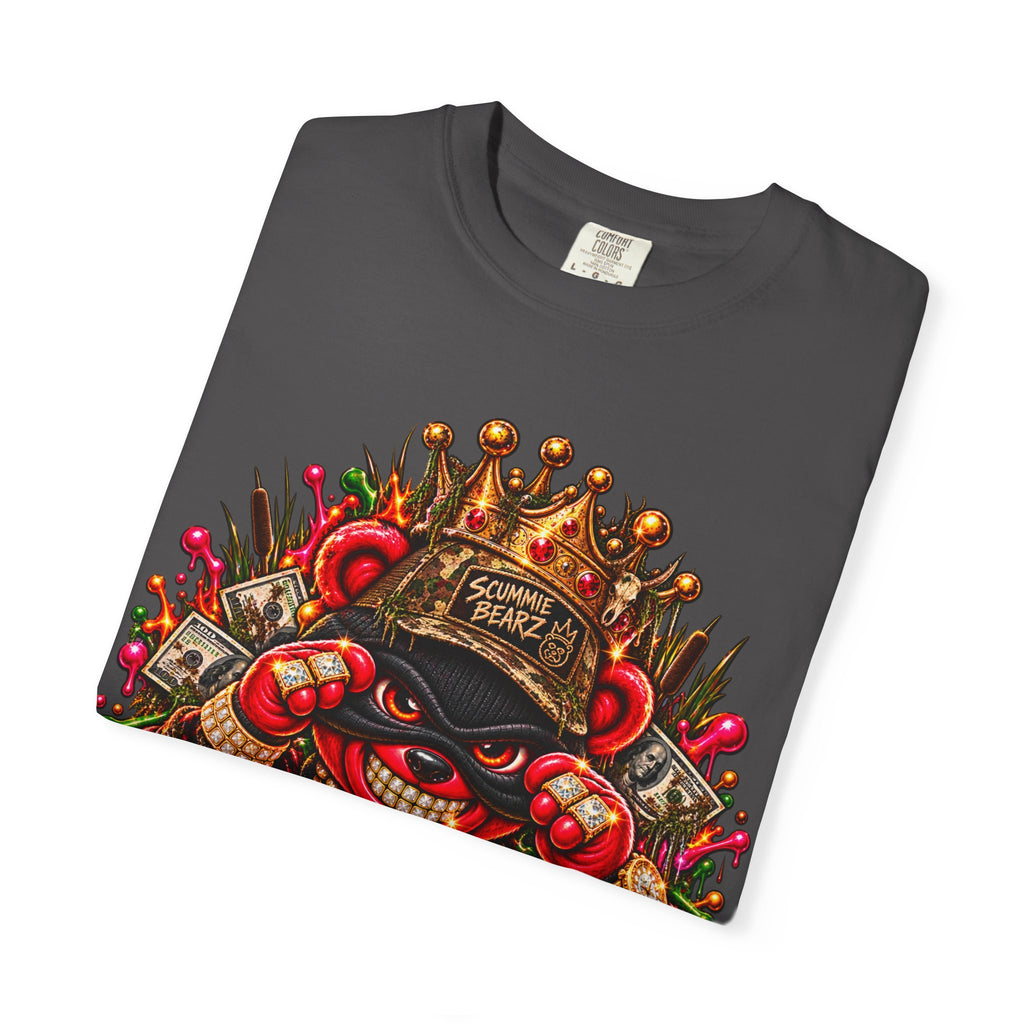 Unisex Garment-Dyed T-shirt-HILLBILLY cROWN MASK/GLOCK LOGO-SCUMMIEBEARZ™️