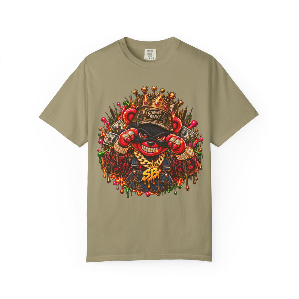 Unisex Garment-Dyed T-shirt-HILLBILLY cROWN MASK/GLOCK LOGO-SCUMMIEBEARZ™️