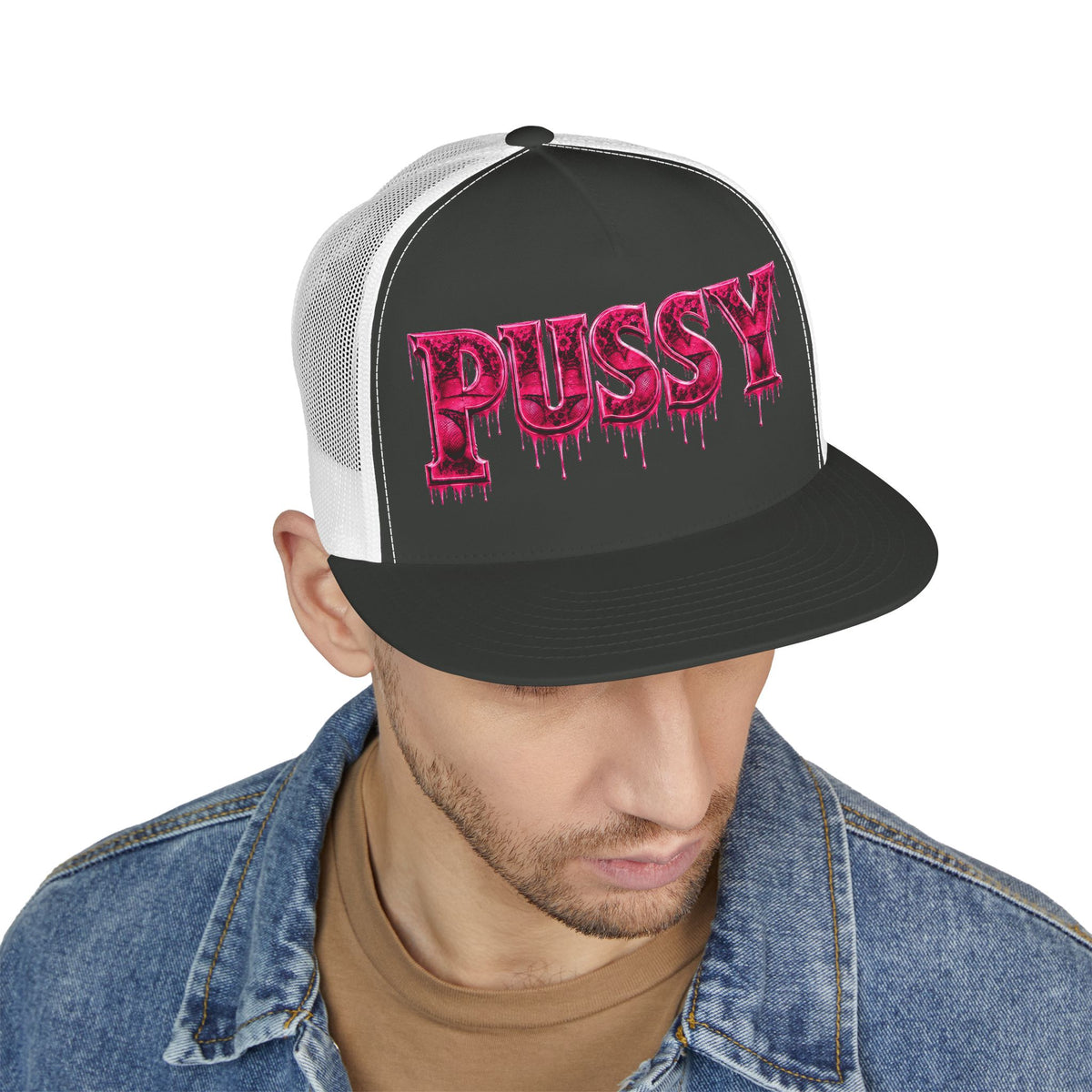 5 Panel Trucker Cap-PINK PU$$Y-SCUMMIEBEARZ™