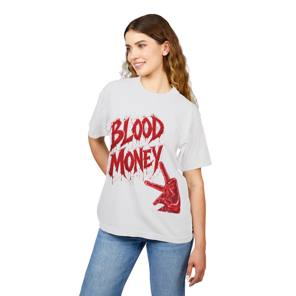 Unisex Urban Heavy Tee-BLOOD MONEY-™ | GANG GANG STREETWEAR TEE 🩸💰🐻-SCUMMIEBEARZ™️