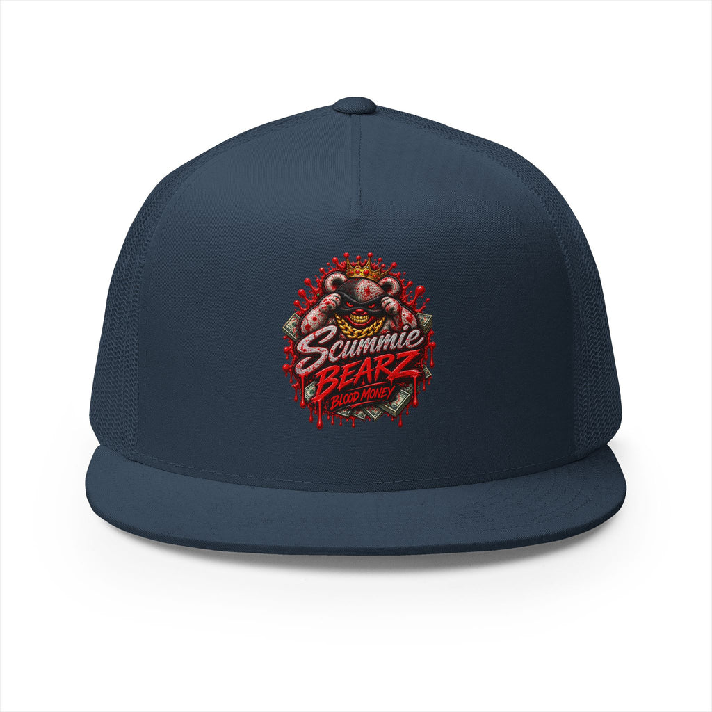 5 Panel Trucker Cap-	RED BLOOD MONEY MASK LOGO-SCUMMIEBEARZ™