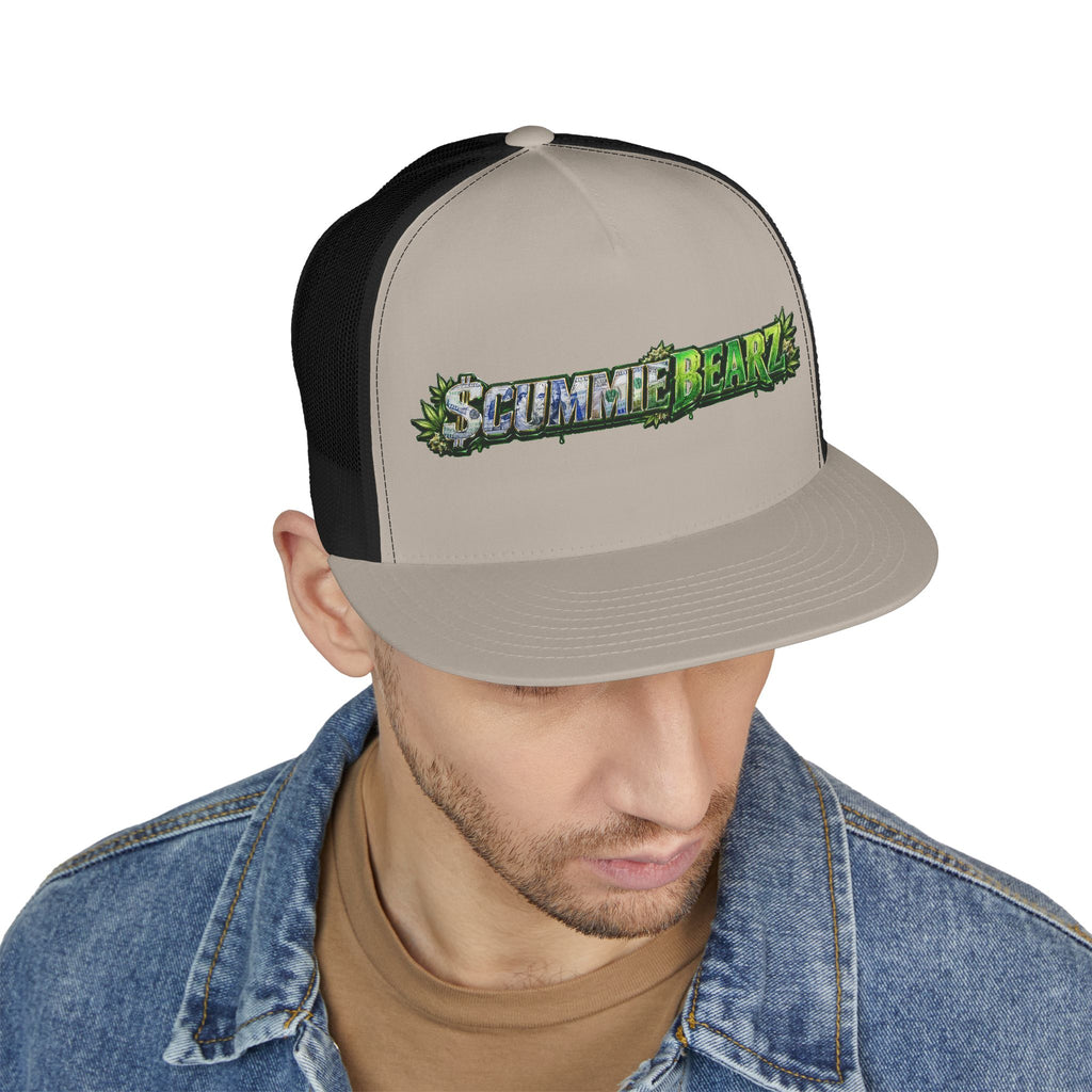 5 Panel Trucker Cap-WEED SCUMMIEBEARZ LOGO-SCUMMIEBEARZ™