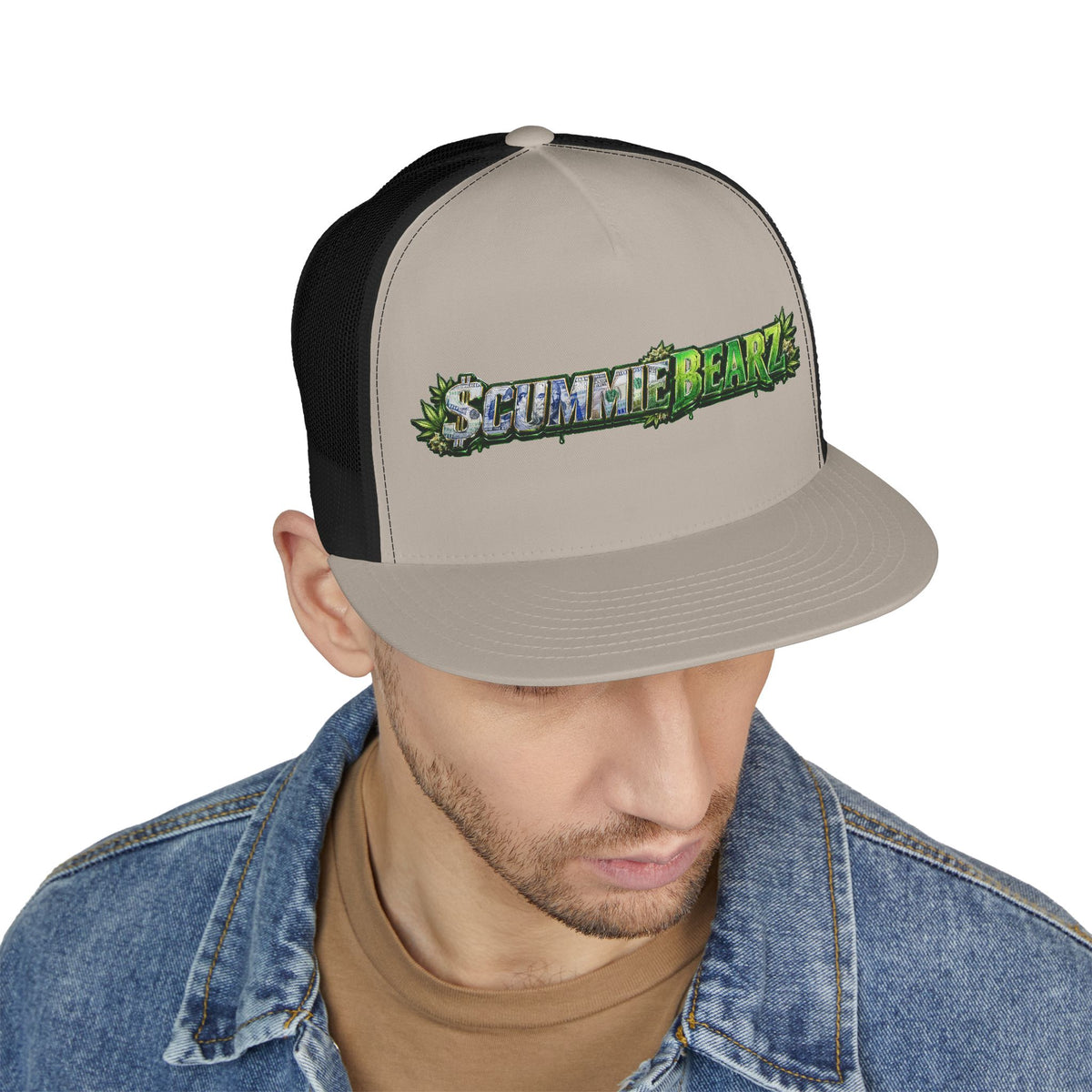 5 Panel Trucker Cap-WEED SCUMMIEBEARZ LOGO-SCUMMIEBEARZ™