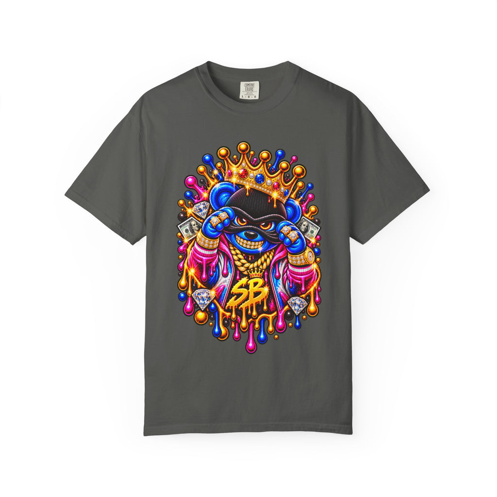 Unisex Garment-Dyed T-shirt-MULTI COLOR CROWN MASK LOGO GLOCK -SCUMMIEBEARZ™