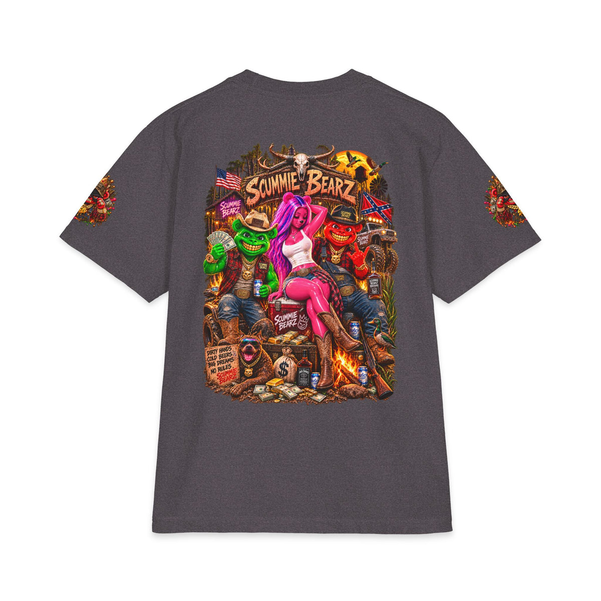 Boots, Booze, And Bad Company | SCUMMIEBEARZ™ Shaka Wear Heavyweight Tee
