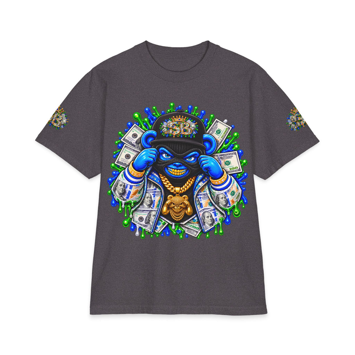 Money, Hungry Green Remix | SCUMMIEBEARZ™ Shaka Wear Heavyweight Tee