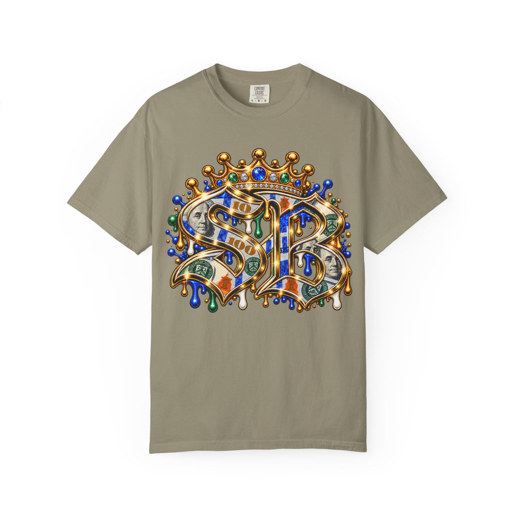 Unisex Garment-Dyed T-SHIRT-BLUE MONEY GLOCK/SB LOGO-SCUMMIEBEARZ™