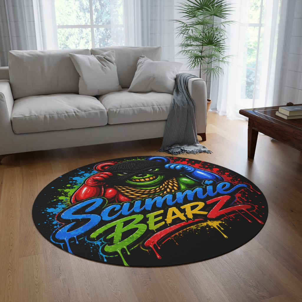 SCUMMIEBEARZ 🔴Red/Blue🔵 Logo Round Rug