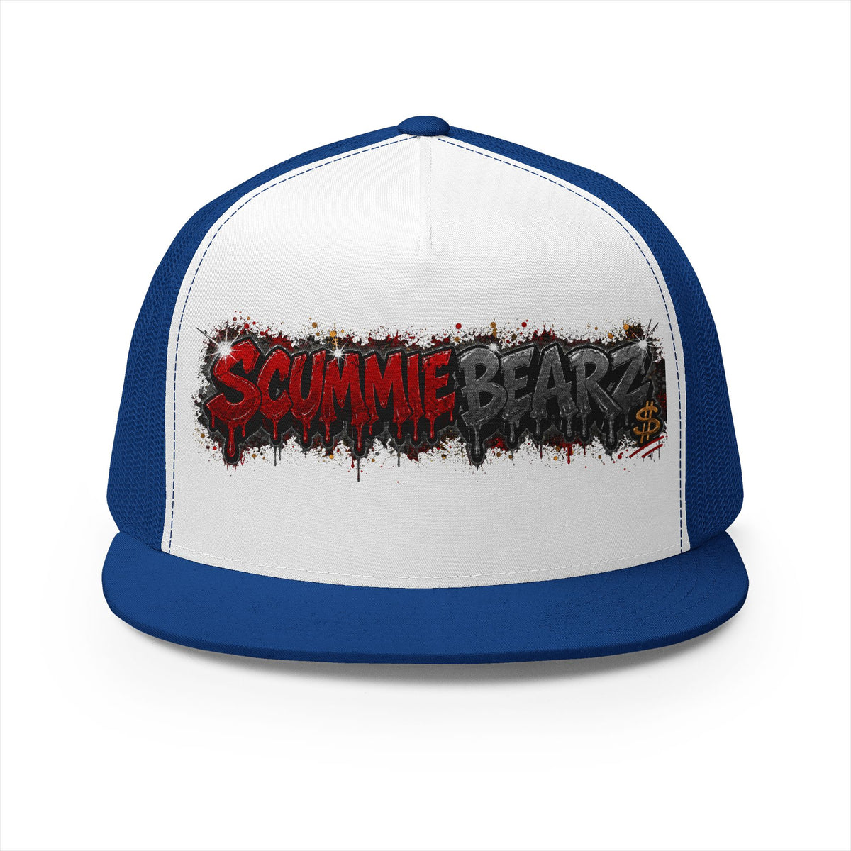 5 Panel Trucker Cap-RED/CHARCOAL SCUMMIEBEARZ LOGO-SCUMMIEBEARZ™