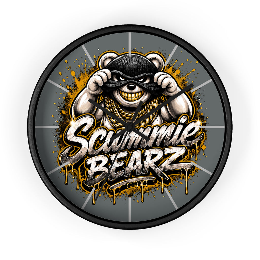 Wall Clock-Gold and Silver Logo-SCUMMIEBEARZ™