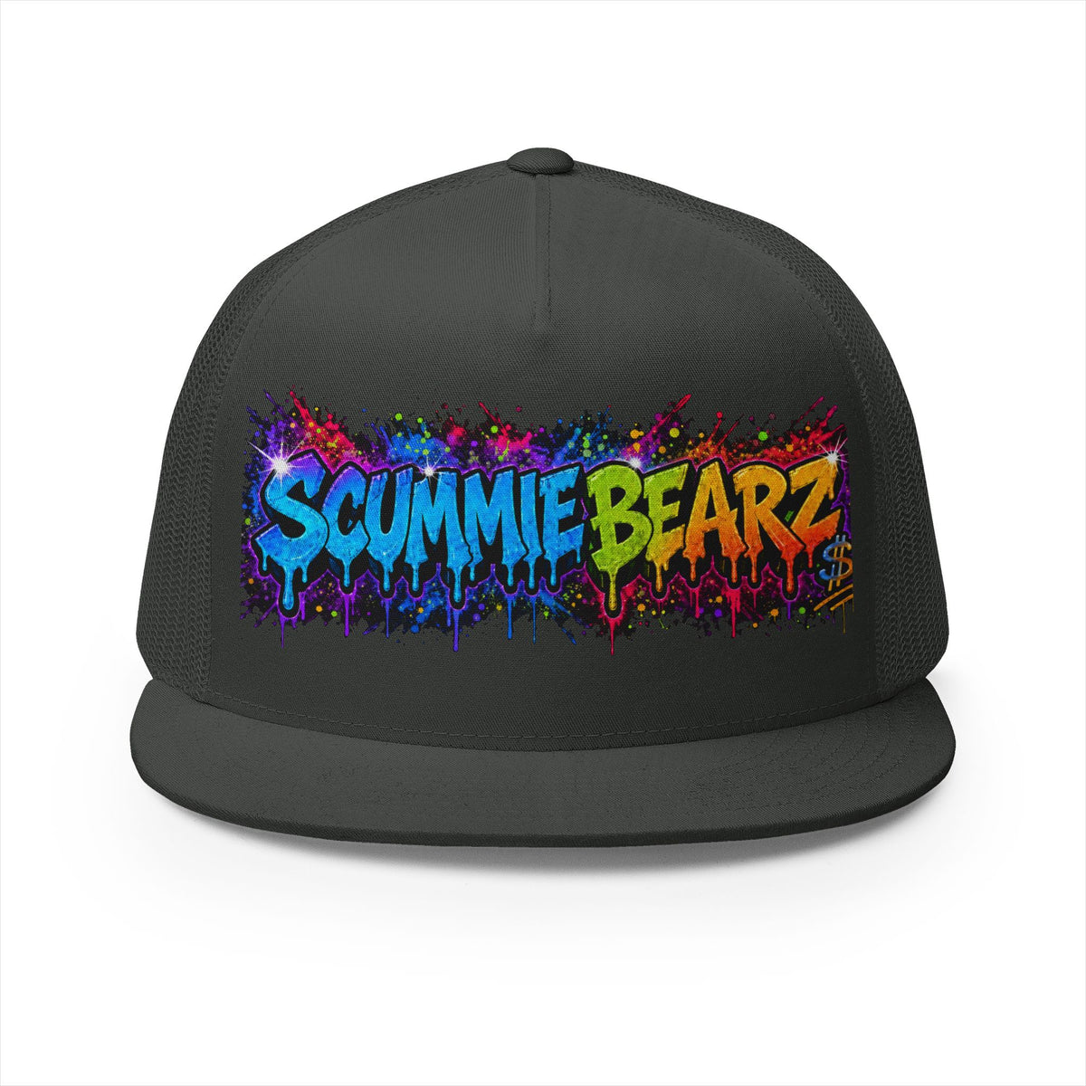 5 Panel Trucker Cap-RAINBOW SCUMMIEBEARZ LOGO-SCUMMIEBEARZ™