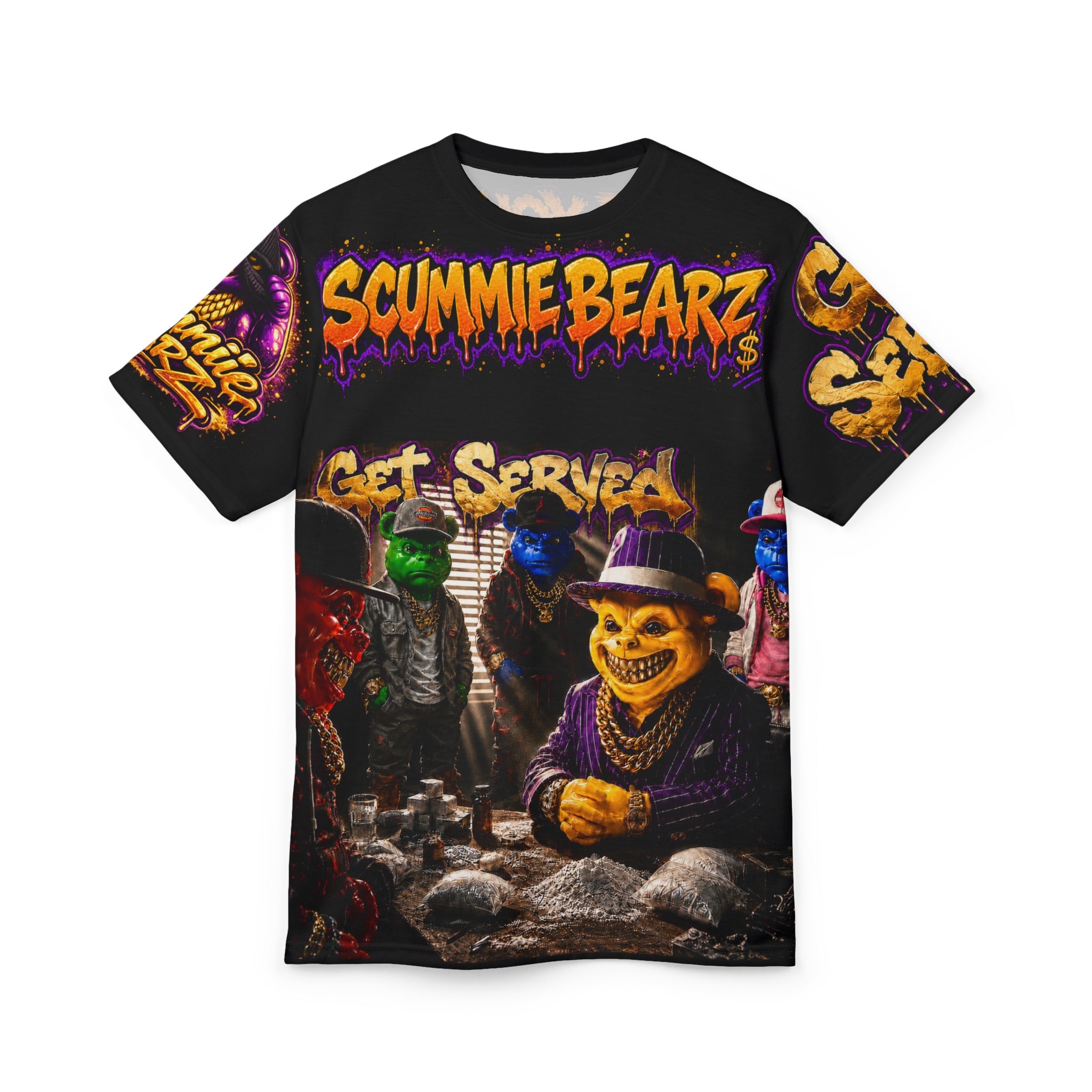 SCUMMIE BEARZ   GET SEVERED - WHAT YOU NEED  Unisex Men's Streetwear AOP Tee
