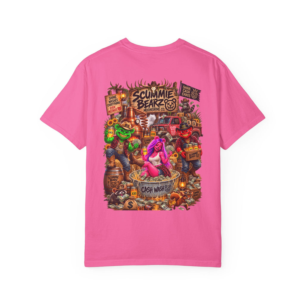 Unisex Garment-Dyed T-shirt-HILBILLYSCUMMIEBEARZ MOONSHINE/CROWN SB LOGO -SCUMMIEBEARZ™
