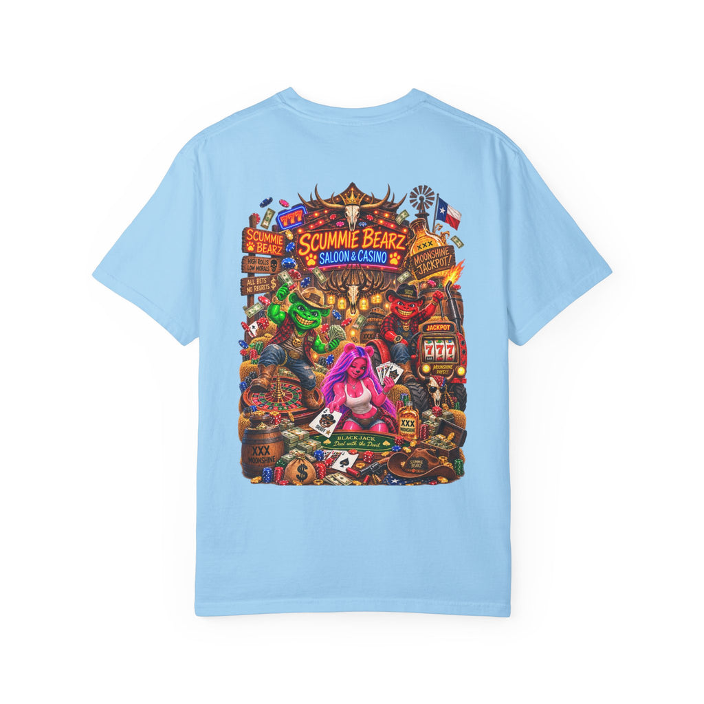 Unisex Garment-Dyed T-shirt-HILLBILLY CROWN SB LOGO HILLBILLY CASINO -SCUMMIEBEARZ™