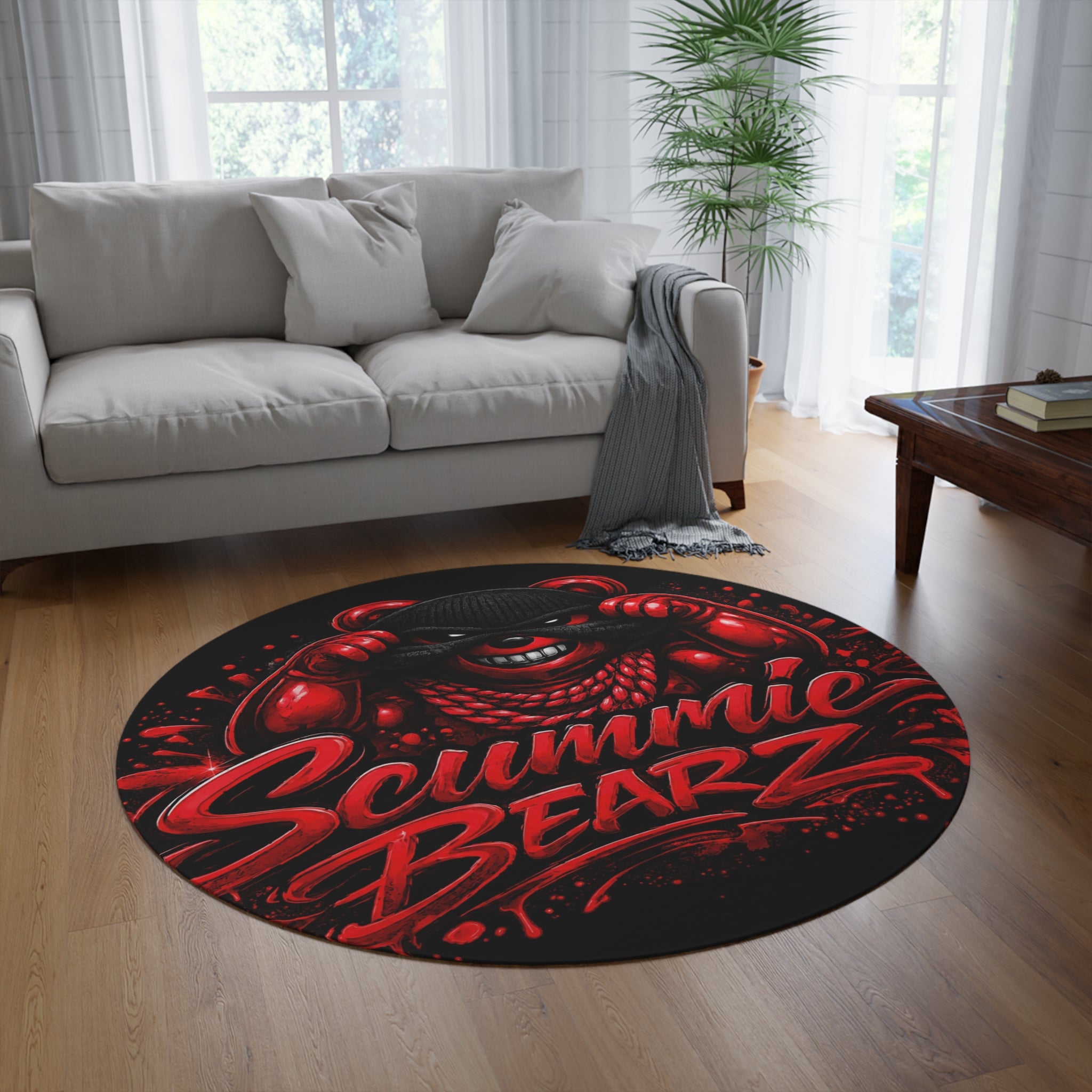SCUMMIEBEARZ ♦️Red Logo ♦️Round Rug