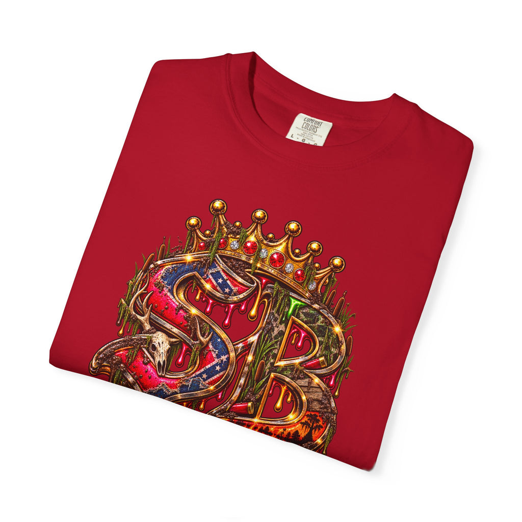 Unisex Garment-Dyed T-shirt-HILLYBILLY CROWN SB LOGO HILLBILLY -SCUMMIEBEARZ™