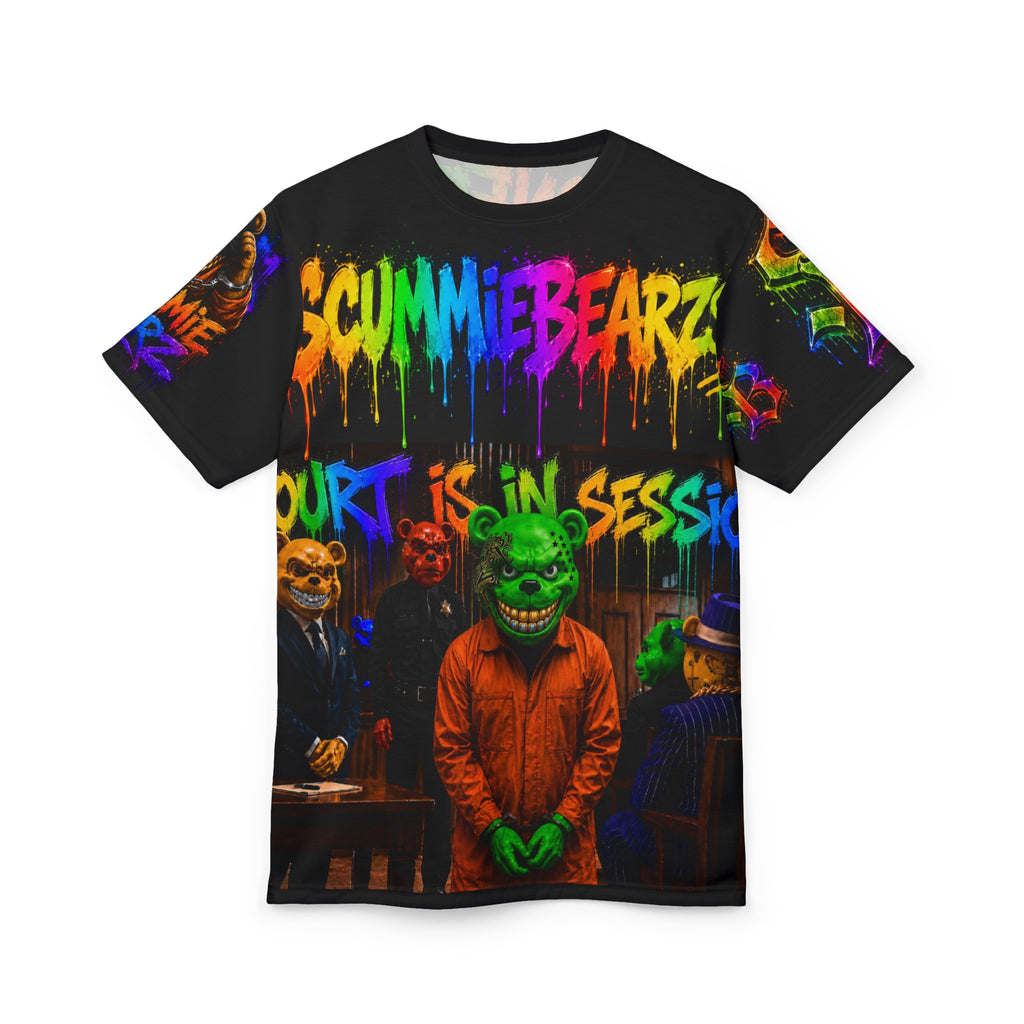 Scummie Bearz "Court is In Session - NO Confession No Conviction" AOP Edition Unisex Streetwear Graphic Tee