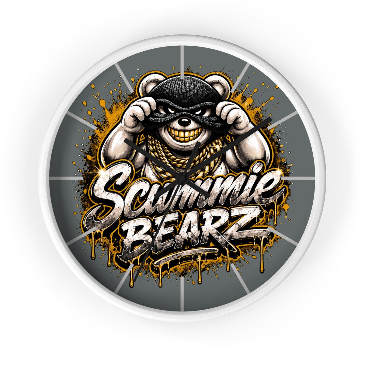 Wall Clock-Logo Gold and Silver-SCUMMIEBEARZ™️