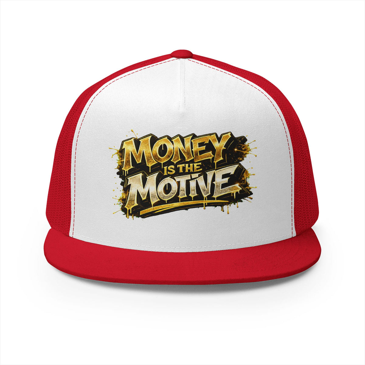 5 Panel Trucker Cap-GOLD MONEY IS THE MOTIVE-SCUMMIEBEARZ™