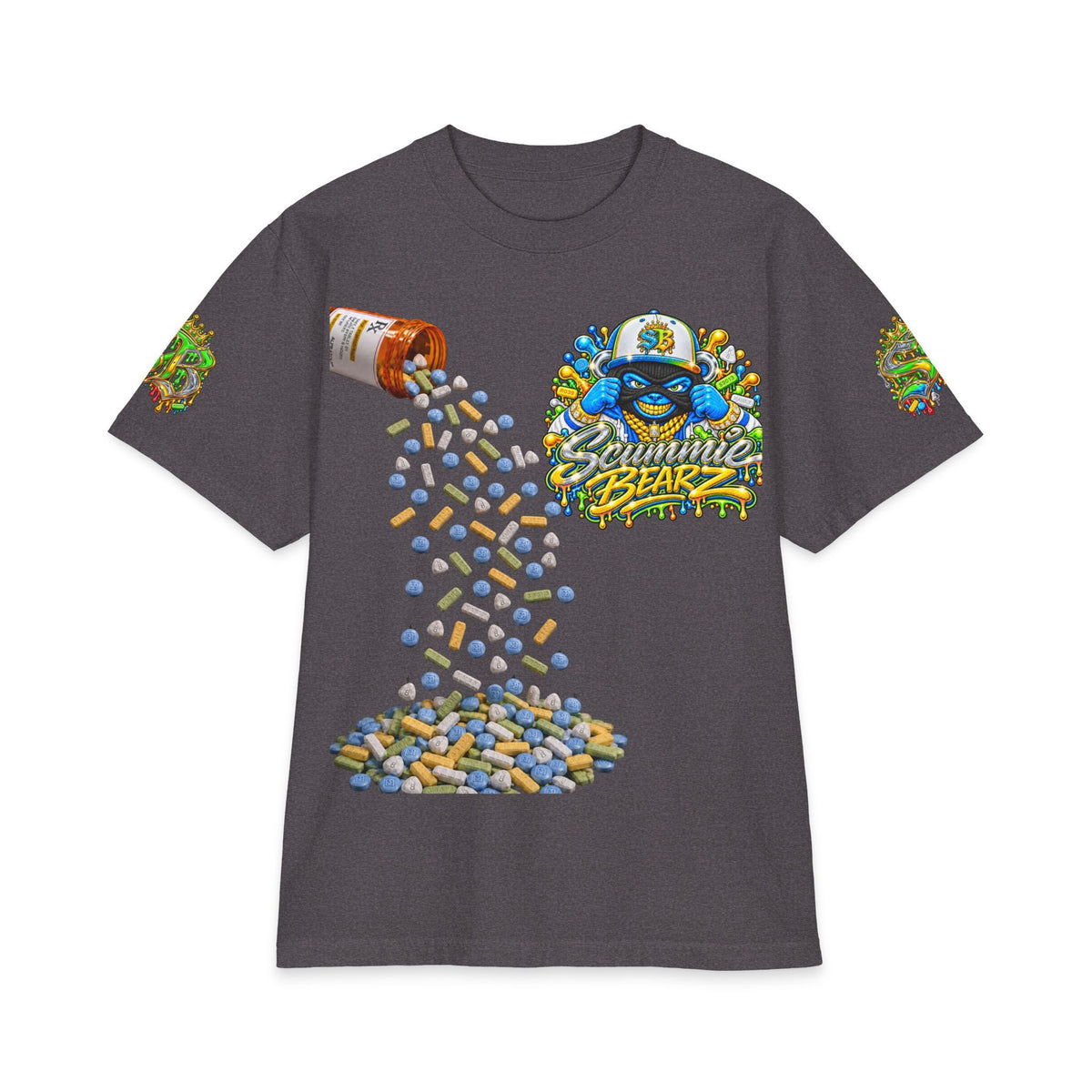 Unisex Max Heavyweight Short Sleeve-GET YOUR MIND RIGHT GREEN/BLUE REMIX-SCUMMIEBEARZ™️