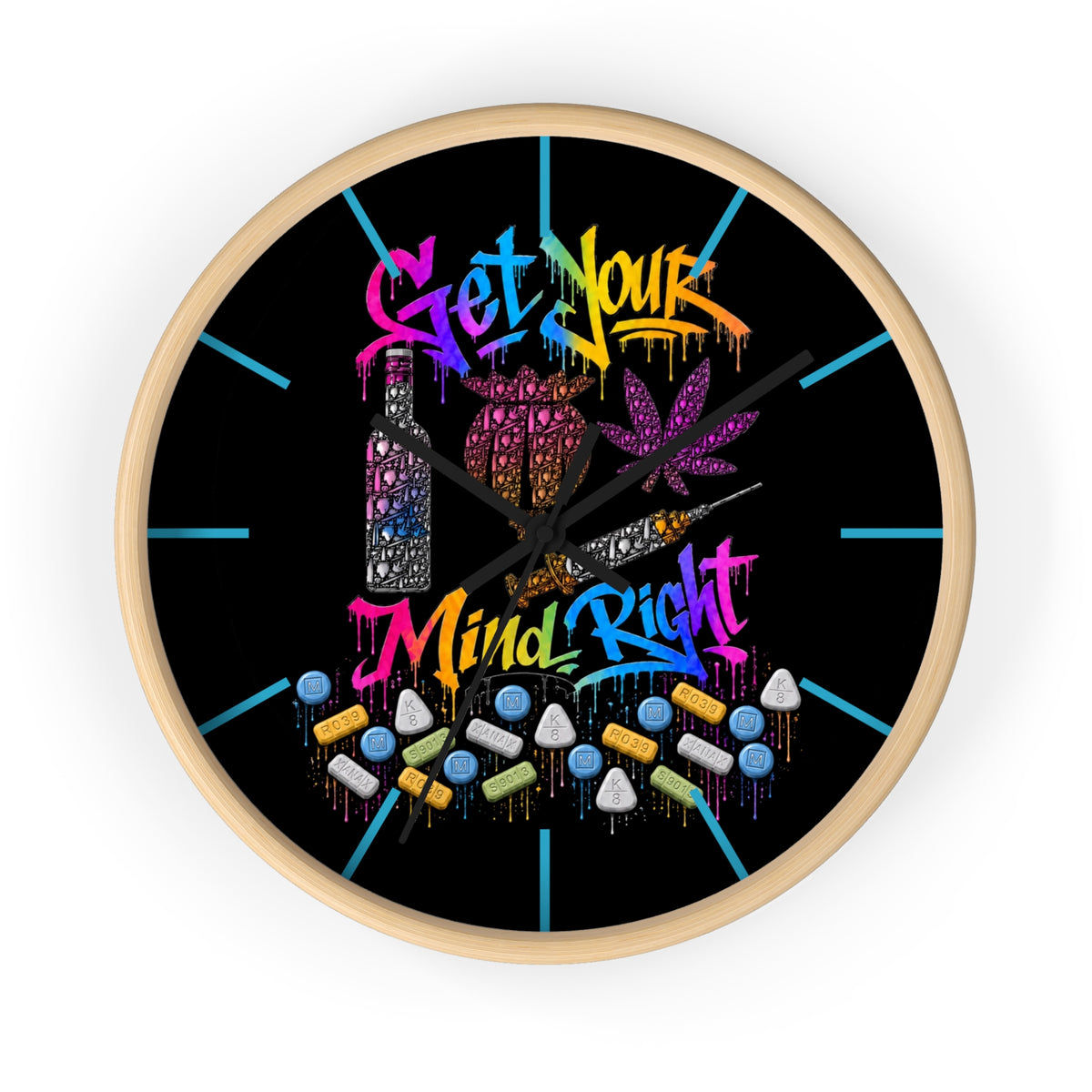 Wall Clock -Get your mind right-SCUMMIEBEARZ™️