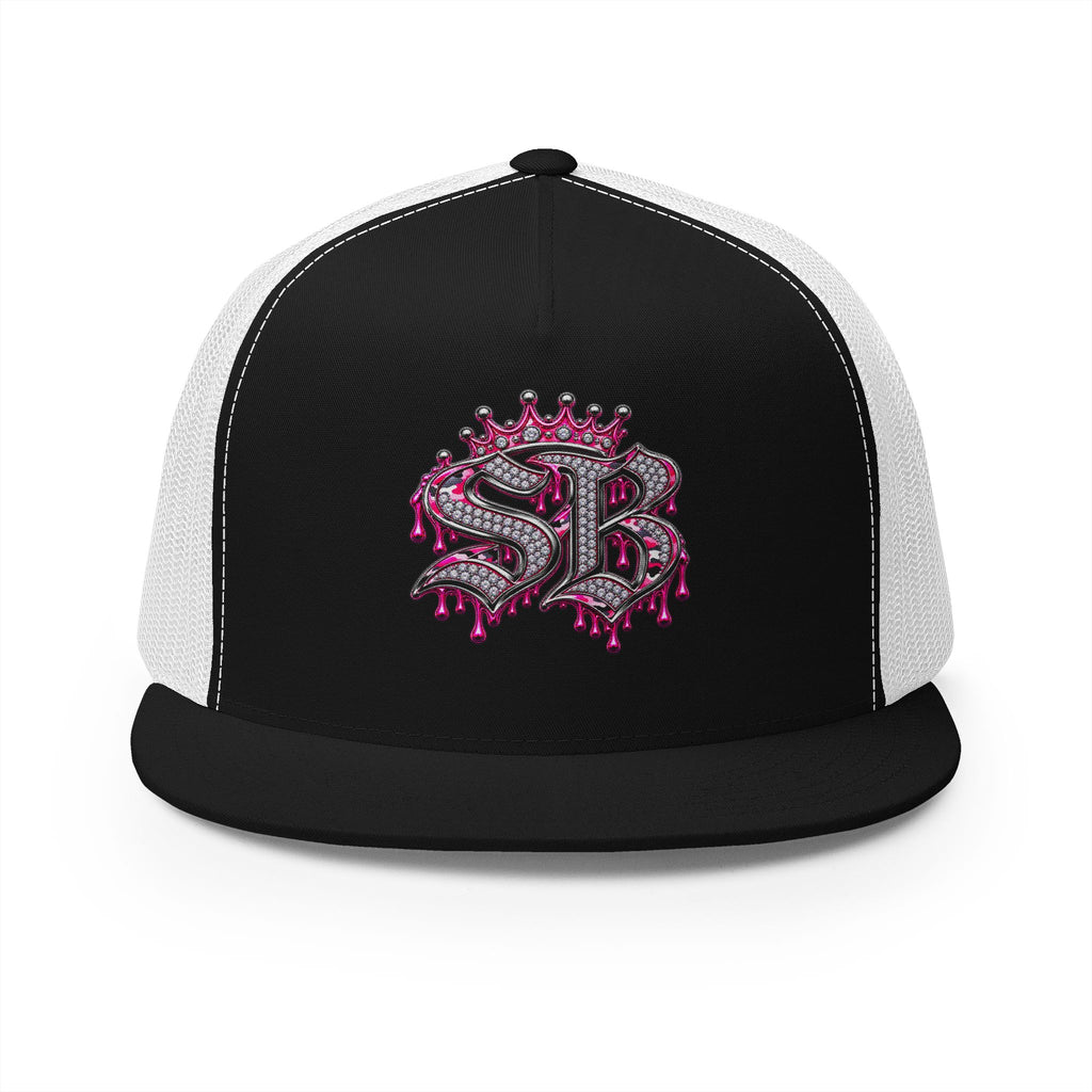 5 Panel Trucker Cap-PINK/SILVER SB LOGO-SCUMMIEBEARZ™