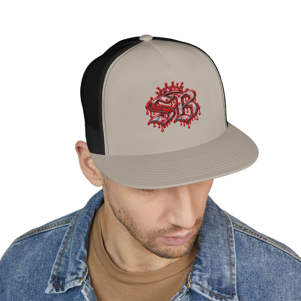 5 Panel Trucker Cap-RED/SILVER SB LOGO-SCUMMIEBEARZ™