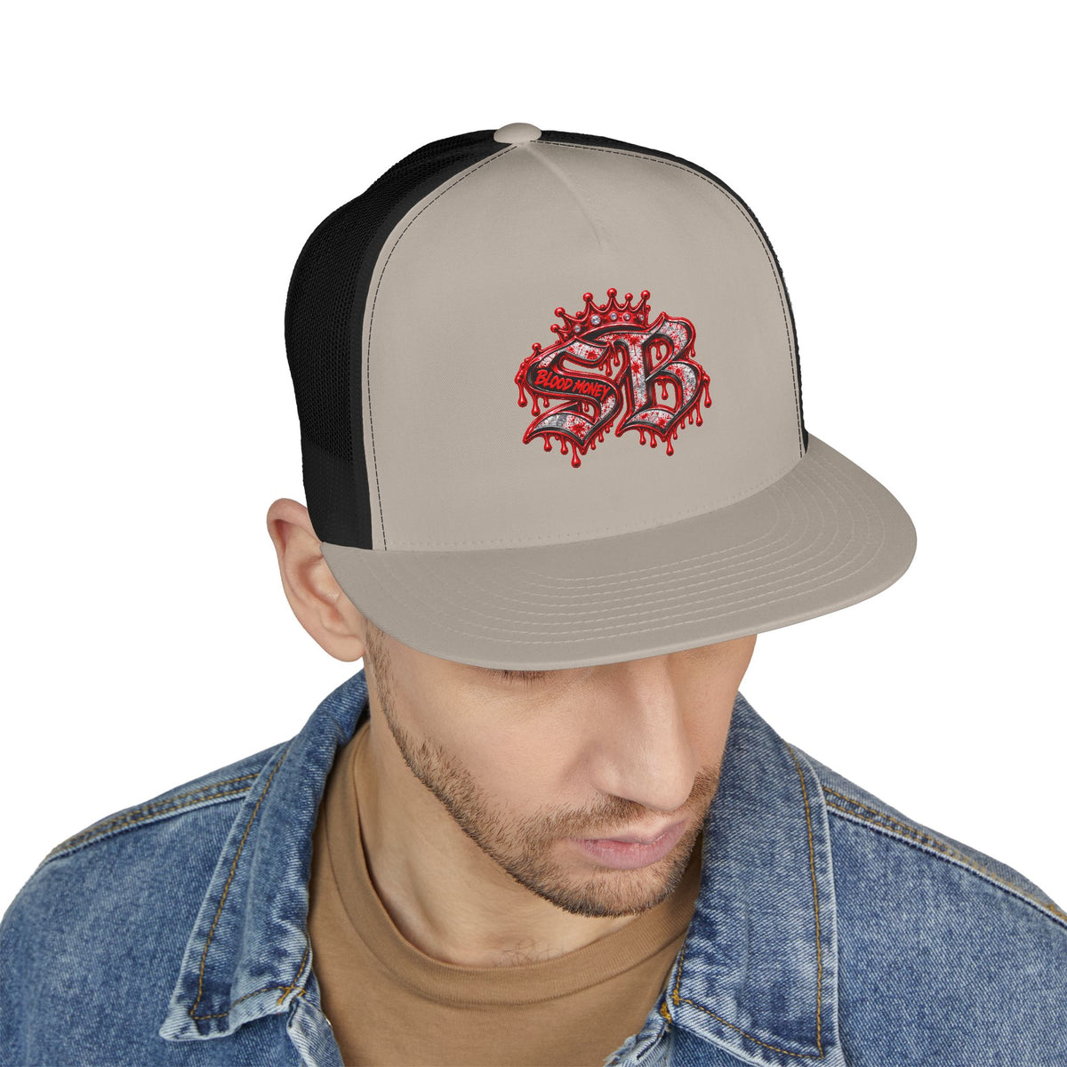 5 Panel Trucker Cap-RED/SILVER SB LOGO-SCUMMIEBEARZ™