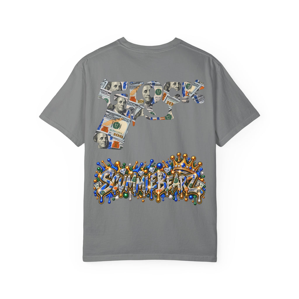 Unisex Garment-Dyed T-SHIRT-MONEY GLOCK/CROWN MASK LOGO-SCUMMIEBEARZ™