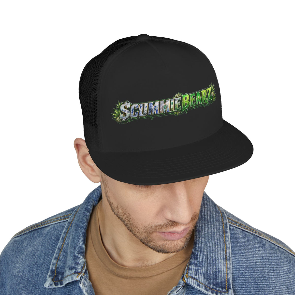 5 Panel Trucker Cap-WEED SCUMMIEBEARZ LOGO-SCUMMIEBEARZ™