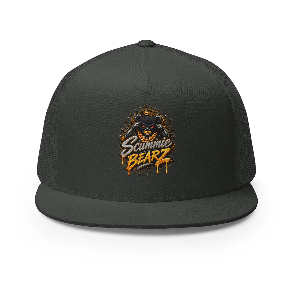 5 Panel Trucker Cap-SILVER/GOLD MASK LOGO-SCUMMIEBEARZ™