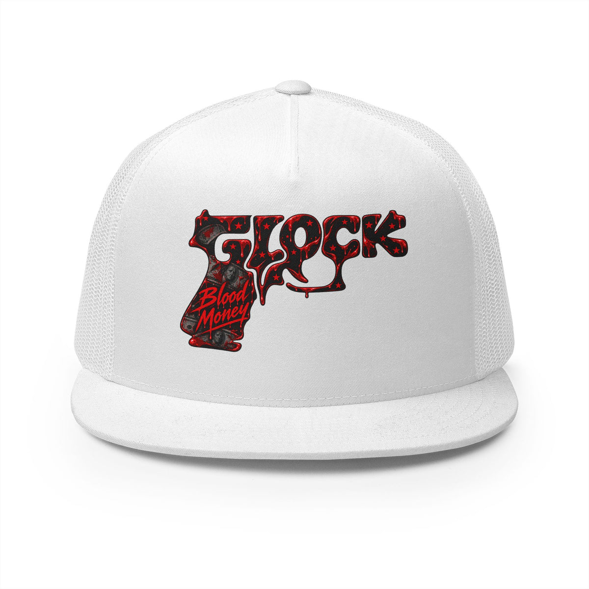 5 Panel Trucker Cap-BLOOD MONEY GLOCK-SCUMMIEBEARZ™️