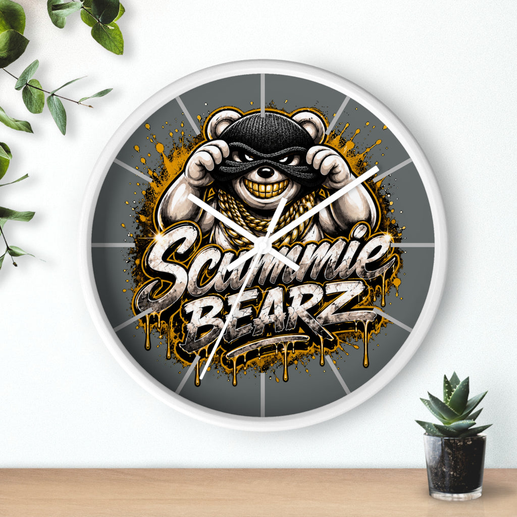 Wall Clock-Gold and Silver Logo-SCUMMIEBEARZ™