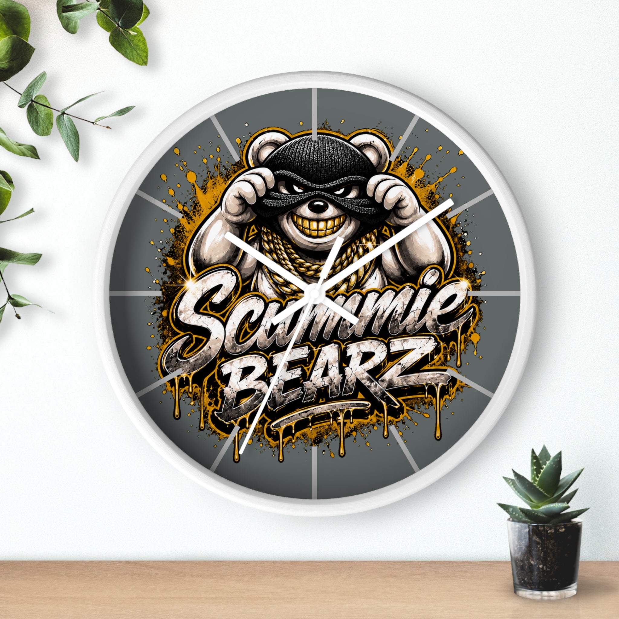 Wall Clock-Gold and Silver Logo-SCUMMIEBEARZ™