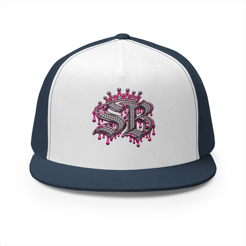 5 Panel Trucker Cap-PINK/SILVER SB LOGO-SCUMMIEBEARZ™
