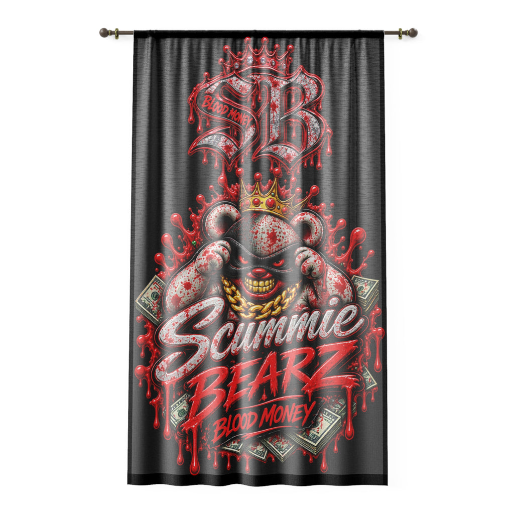 Window Curtain-Blood Money Logo-SCUMMIEBEARZ™