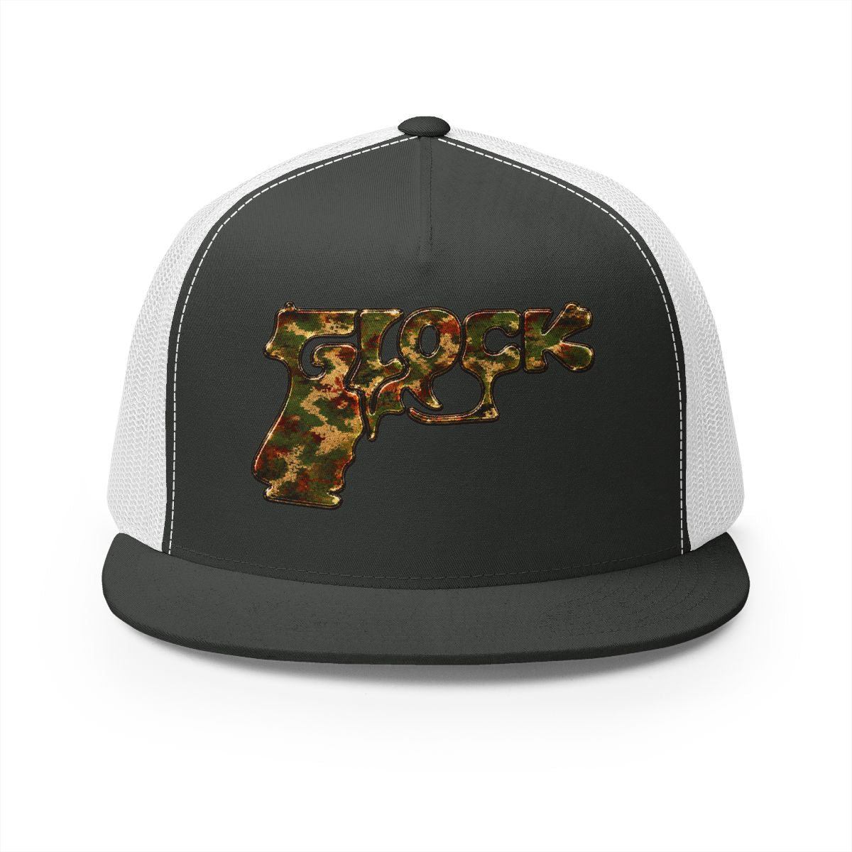 5 Panel Trucker Cap-CAMOUFLAGE GLOCK LOGO-SCUMMIEBEARZ™️